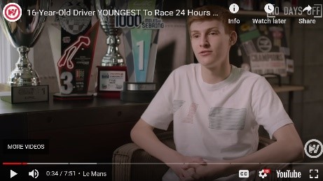 VIDEO: 15-Year-Old Driver Youngest to Race 24 Hours of Daytona!